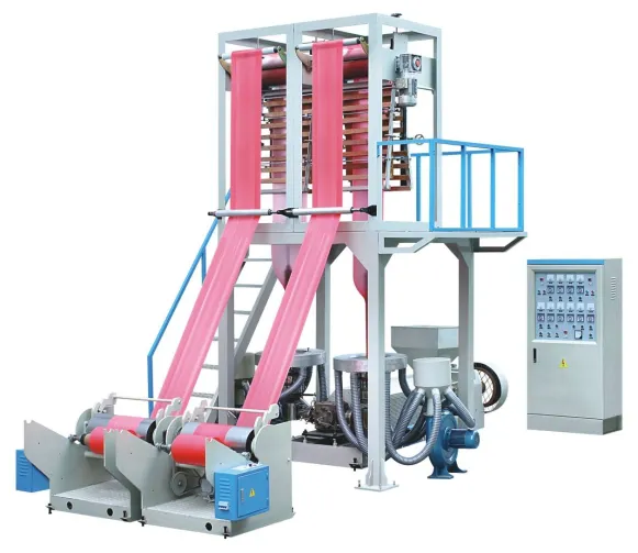 Guotai automática de alta velocidad de doble color de rayas de película de plástico que sopla la máquina de extrusión