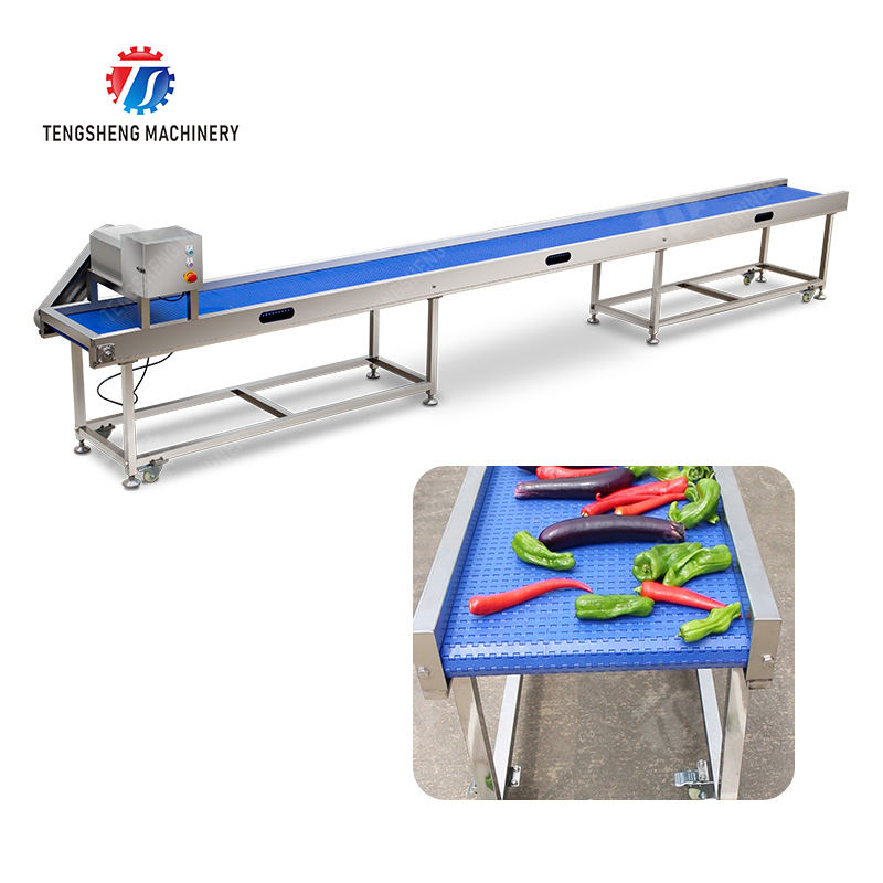 Cinta transportadora superior plana de acero inoxidable personalizable modular de grado alimenticio directo de fábrica para frutas verduras