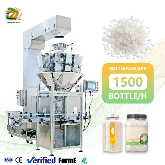 Automatic Capacity 50-1500g Bottle Granules Rice Wood Spice Coffee Bean Tea Grain Filling Machine