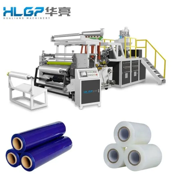 HLGP Triple Screw PE/LLDPE Film & Sheet Extruder with PLC Control 12000x5000x4000mm Dimensions