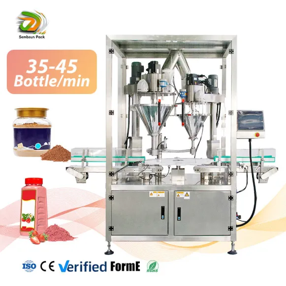 Automatic Powder Filling Machine Washing Powder Strawberry Drink Powder Small Can Filling Machine