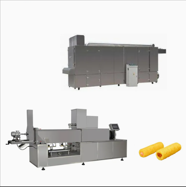 Acero inoxidable inflado maíz Snack Food extrusora máquina línea de producción grado alimenticio con características clave mezclador