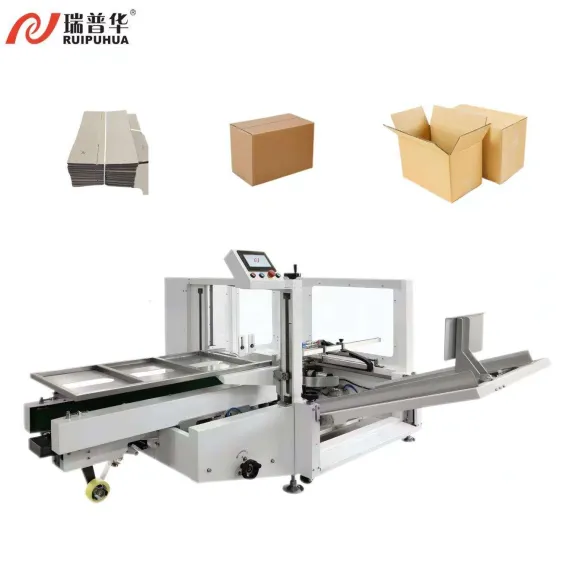 Caja automática de dibujos animados de alimentos de alta velocidad Cajas de cartón Caja erector que forma la máquina de sellado de apertura