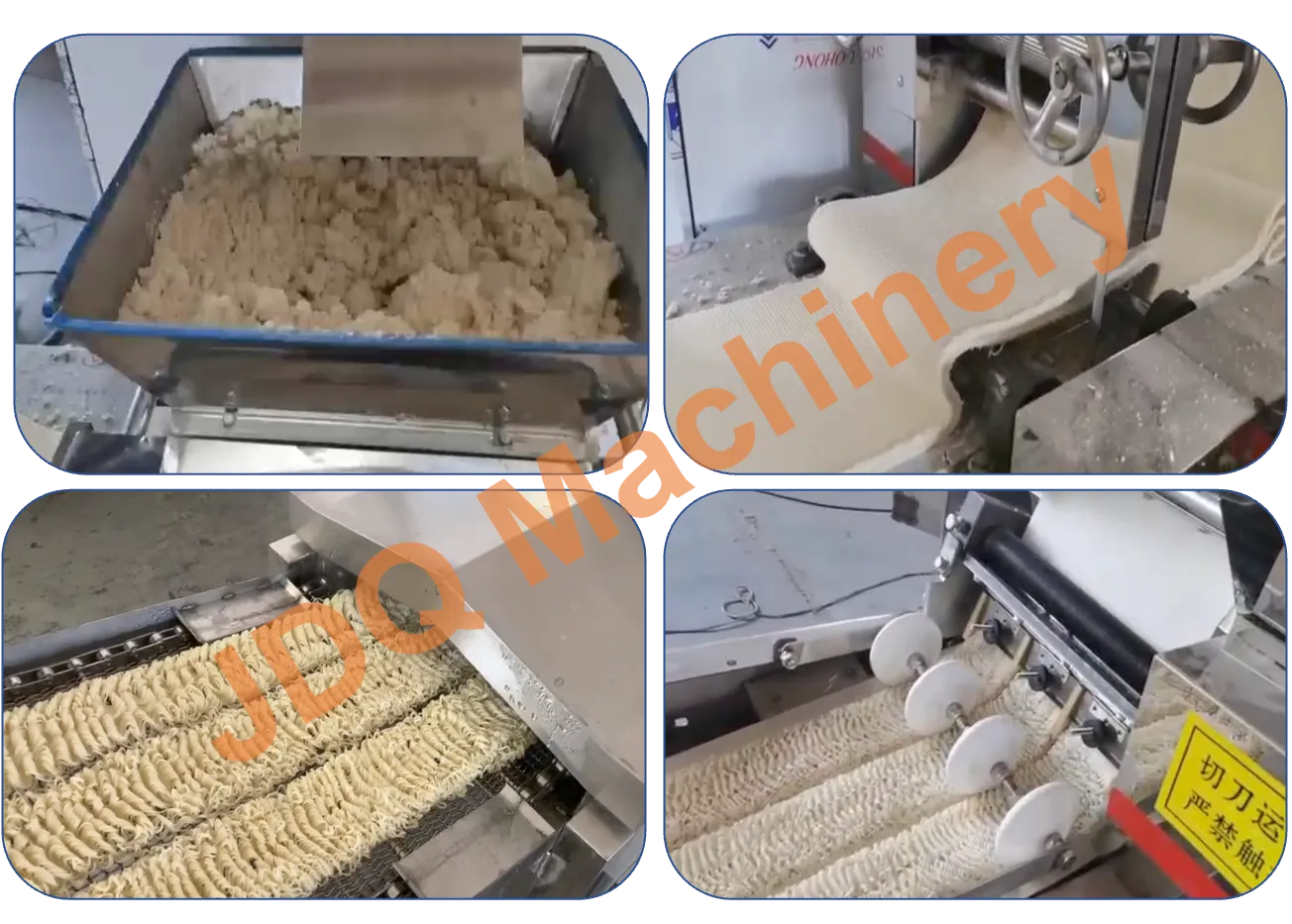 Cadena de producción de los tallarines inmediatos de los tallarines de fritura automáticos de la pequeña escala - Línea de producción de fideos de olla caliente autocalentable - foodmachtech