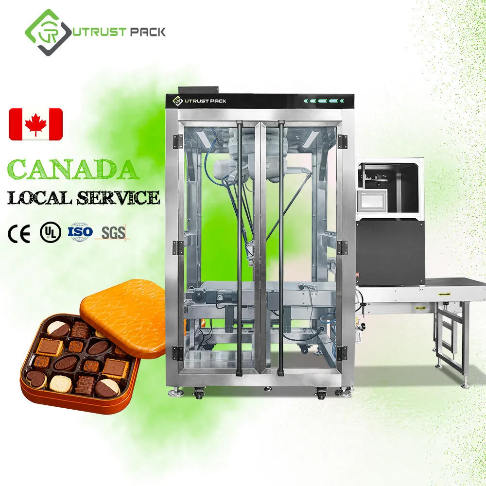Highly Speeding Robotic 4 Axis Picking Robot Delta Parallel Robot for Coffee Bags Into Box Carton - Automated Control System - foodmachtech