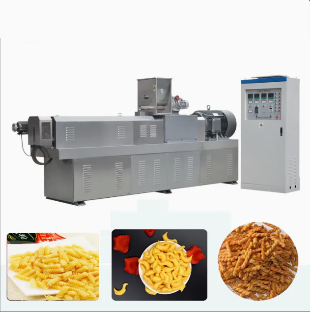 Mezclador de acero inoxidable inflado maíz Snack Food extrusora máquina Línea de producción de grado alimenticio con características clave