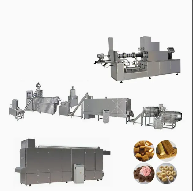 L'acier inoxydable a soufflé la chaîne de production à la machine d'extrudeuse de casse-croûte de maïs - Chaîne de production chaude auto-chauffante de nouille de pot - foodmachtech