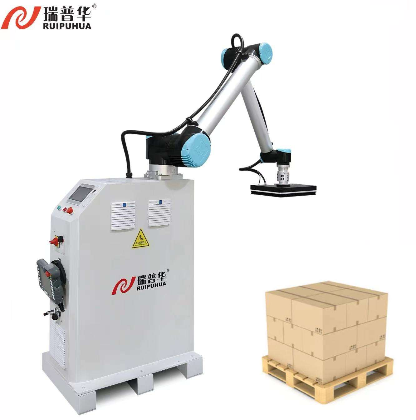 ระบบ palletizing อัตโนมัติที่มีประสิทธิภาพสูงหุ่นยนต์ palletizing ทำงานร่วมกันสำหรับสายการผลิต