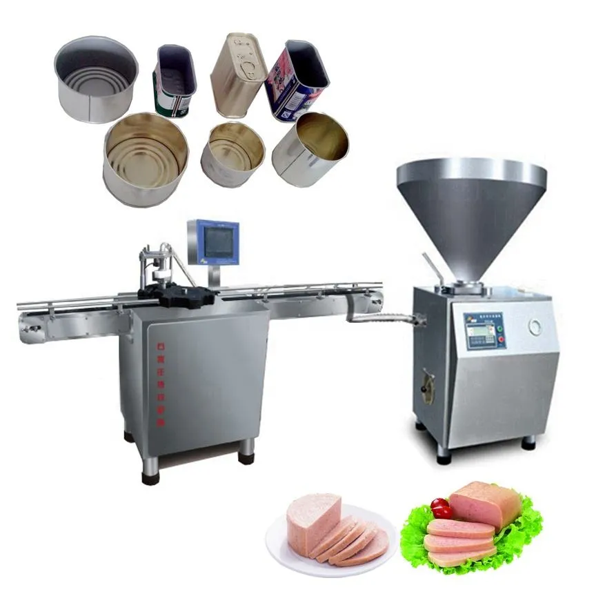 La nourriture ronde peut machine la chaîne de production carrée de bidon de viande de déjeuner - Machine de moulage de jambon - foodmachtech