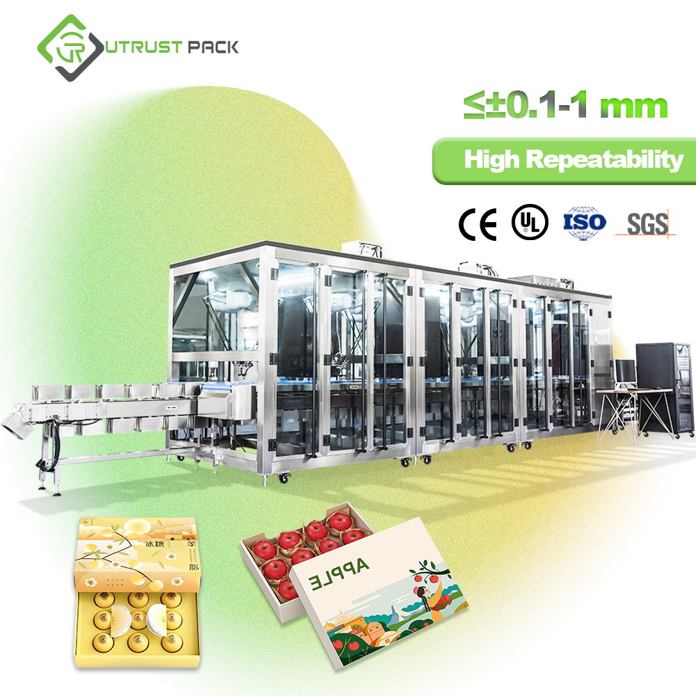 PLC ควบคุมหุ่นยนต์เดลต้า4แกนความเร็วสูงไก่เนื้อม้วนเรียงลำดับโซลูชั่น