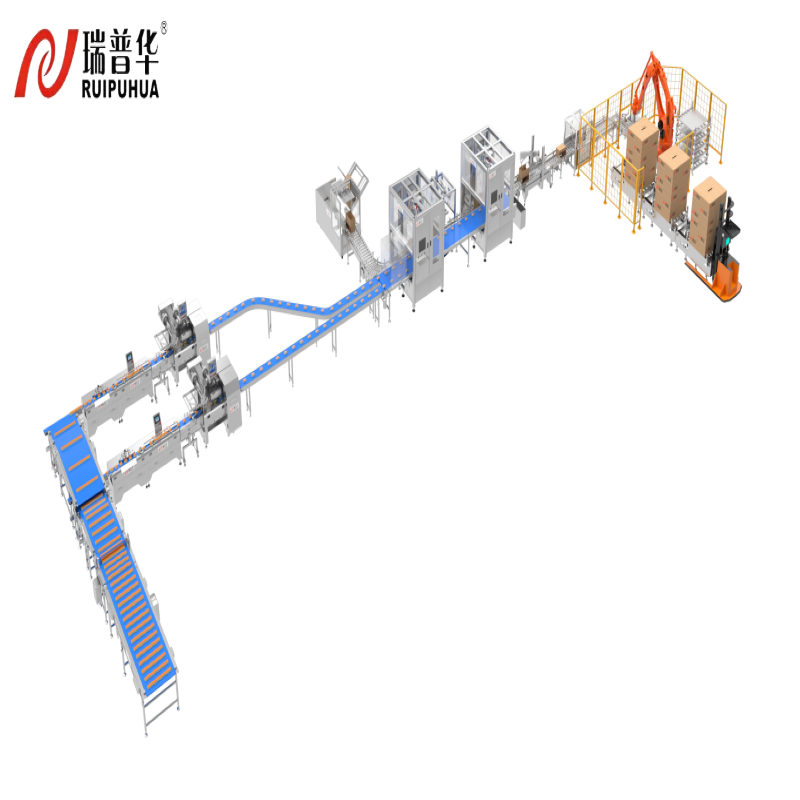 Automatic Palletizing Packaging Line Machinery Automatic Palletizing Line Bag Filling Sealing Conveying Palletizing