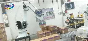 El brazo industrial del robot 4-AXIS para la carga útil de Palletizer 10kg el 1500MM alcanza IP65 CE-EMC los componentes certificados de la base de la caja de cambios y del motor