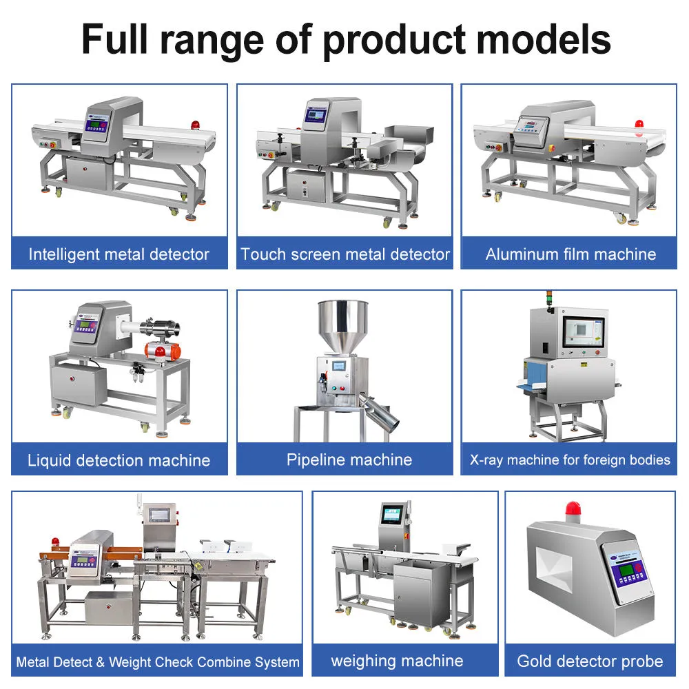 Máquina industrial personalizada del detector de metales para la detección de los productos alimenticios Equipo de seguridad alimentaria - Equipo de procesamiento de productos sanguíneos - foodmachtech