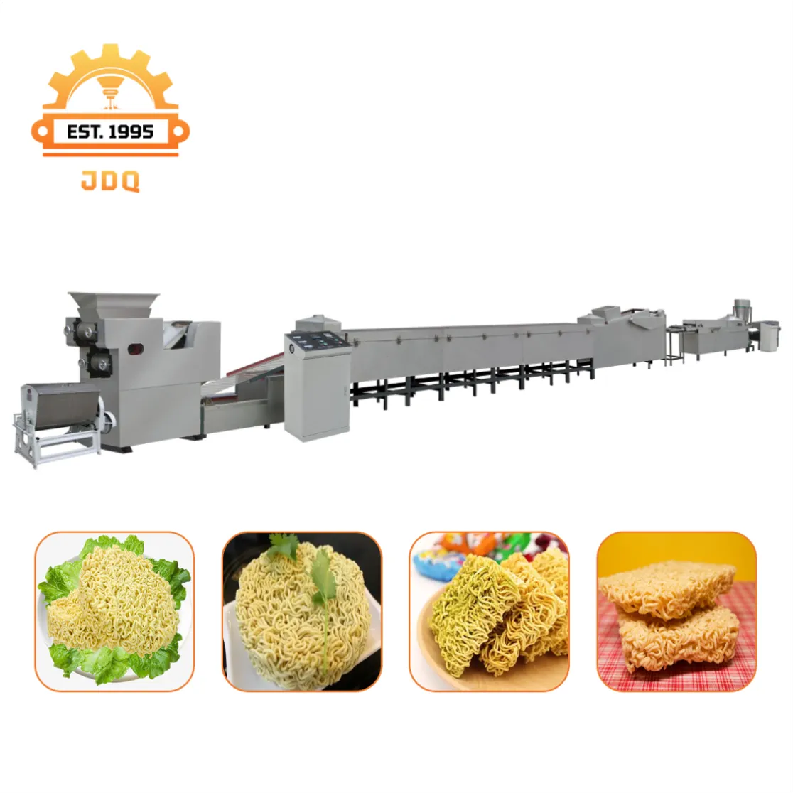 Cadena de producción de los tallarines inmediatos de los tallarines de fritura automáticos de la pequeña escala - Línea de producción de fideos de olla caliente autocalentable - foodmachtech