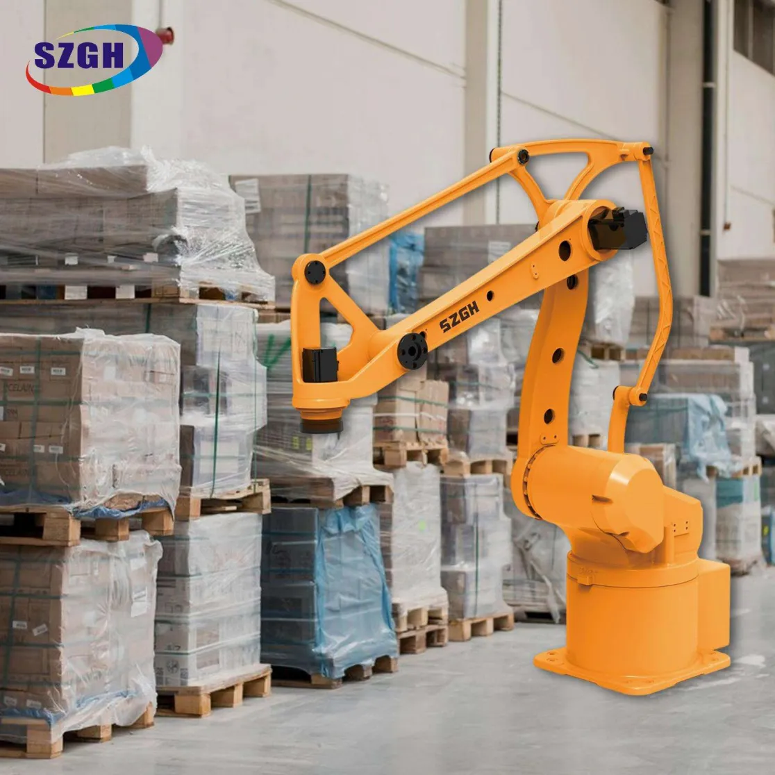Manipolatore a braccio robotico a 4 assi con cambio centrale e componenti motore per funzioni di scelta e posizione della macchina CNC - Sistema di controllo automatizzato - foodmachtech
