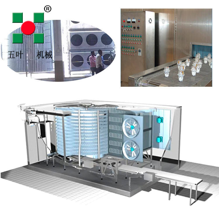 Congélateur rapide de spirale industrielle de nourriture machine de congélation de grande capacité de 0.5-10 T/H, 35 ℃ congélation rapide pour des fruits de mer, fruit, légume