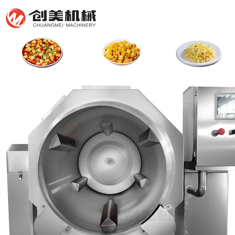 Automatic Stir Fried Meat Rotary Drum Machine Commercial Fried Rice ...