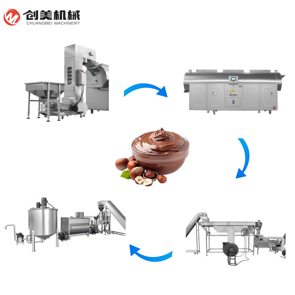 工厂供应100千克/H花生坚果花生榛子黄油糊制造机厂