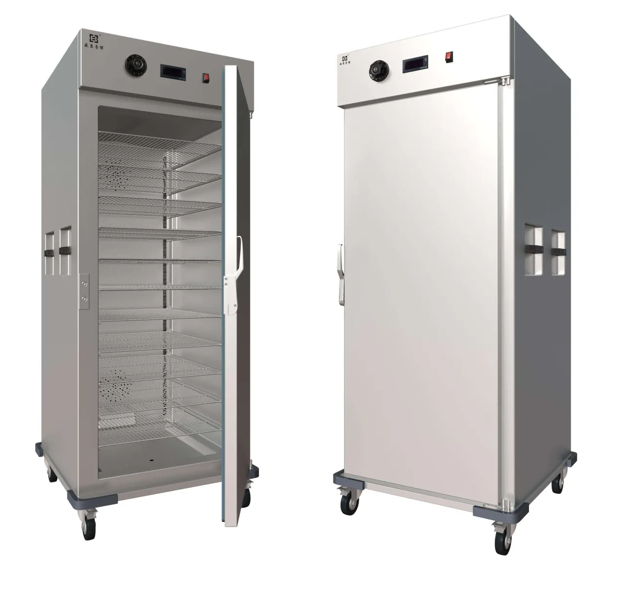 Porte simple 11-Tray verticale Hot Food Holding Cabinet en acier inoxydable Mobile Banquet Chariot électrique chauffe-aliments Cabinet - Cabinet de cuisson à la vapeur - foodmachtech