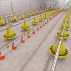 Equipo de alimentación de aves de corral con bomba de motor Piezas de núcleo de plástico Sistema de elevación de piso de pollo automático duradero - Sistema de alimentación de pollos de engorde - foodmachtech