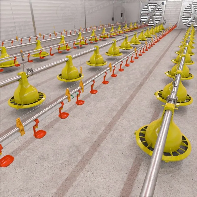 Equipo de alimentación de aves de corral con bomba de motor Piezas de núcleo de plástico Sistema de elevación de piso de pollo automático duradero - Sistema de alimentación de pollos de engorde - foodmachtech
