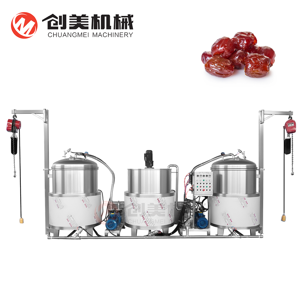 砂糖漬けフルーツアプリコット日付の融解と浸漬ジャーマシン