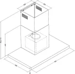 Capot de gamme de bâti de mur, contrôle tactile, forme T d'acier inoxydable Rangehood - Épurateur de vapeur - foodmachtech