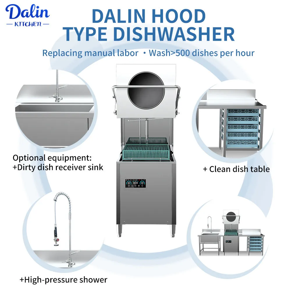 Smart Stainless Steel Restaurant Commercial Hood Type Dishwasher Machine Restaurant Dishwasher Dish Washer Restaurant - Dishwasher - foodmachtech