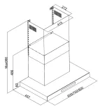 Capot de gamme de bâti de mur, contrôle tactile avec la vague de main, acier inoxydable T forme Rangehood - Épurateur de vapeur - foodmachtech