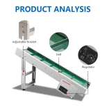 Sistema Transportador Máquinas Correia Hopper Inylon Automático Flexível Pcb Pvc Embalagem De Alimentos De Borracha Em Pó e Grânulo - Transportador de Correia - foodmachtech