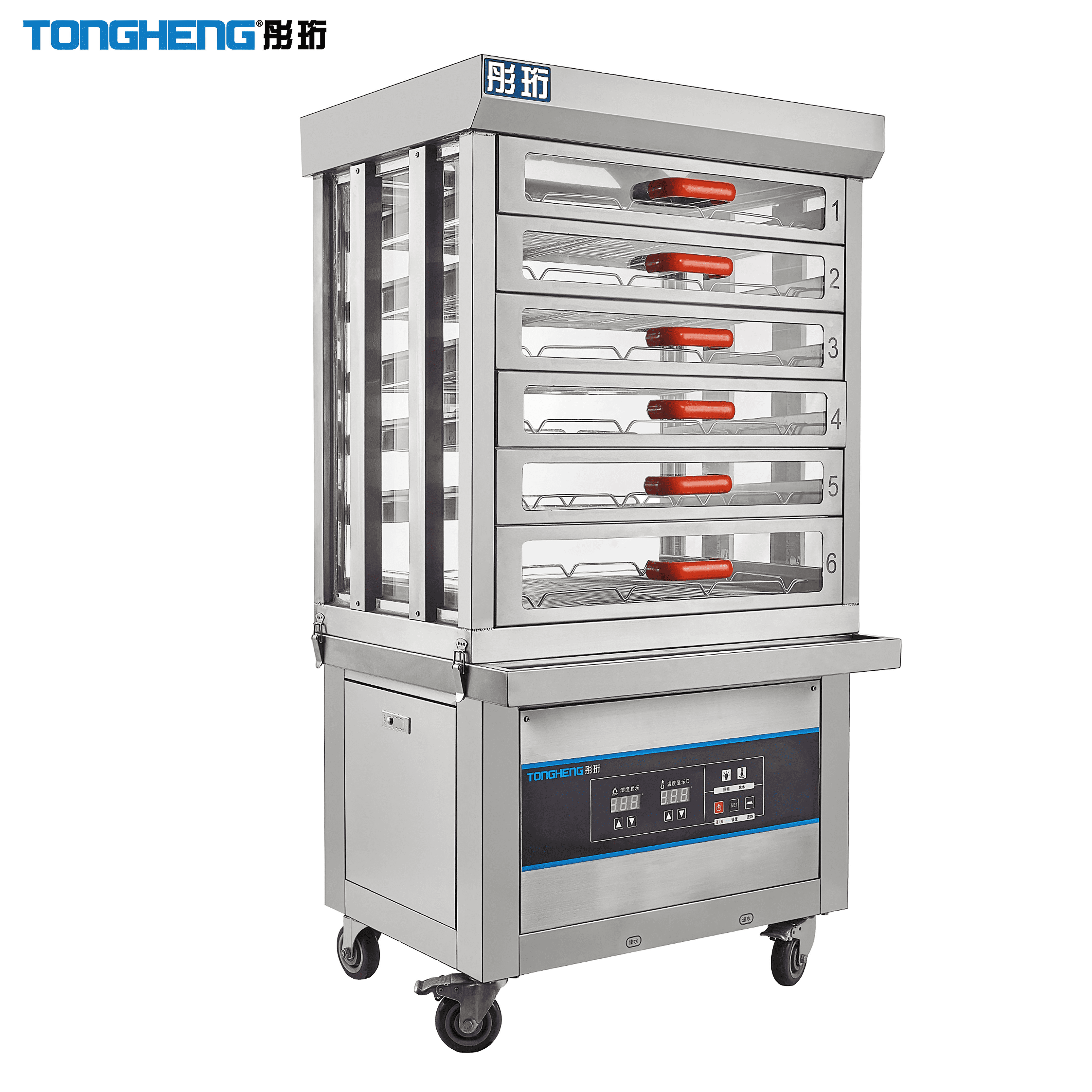 Vidro 6 Tiers Aquecimento Alimentos Showcase Pizza Aquecedor Display Cabinet