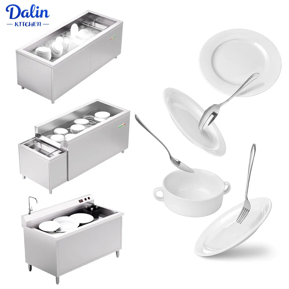 Commercial Industrial Bubble Pool Dishwasher Machine Professional Stainless Steel 304 High Efficiency CE Certified  - Vegetable Washing Basin - foodmachtech