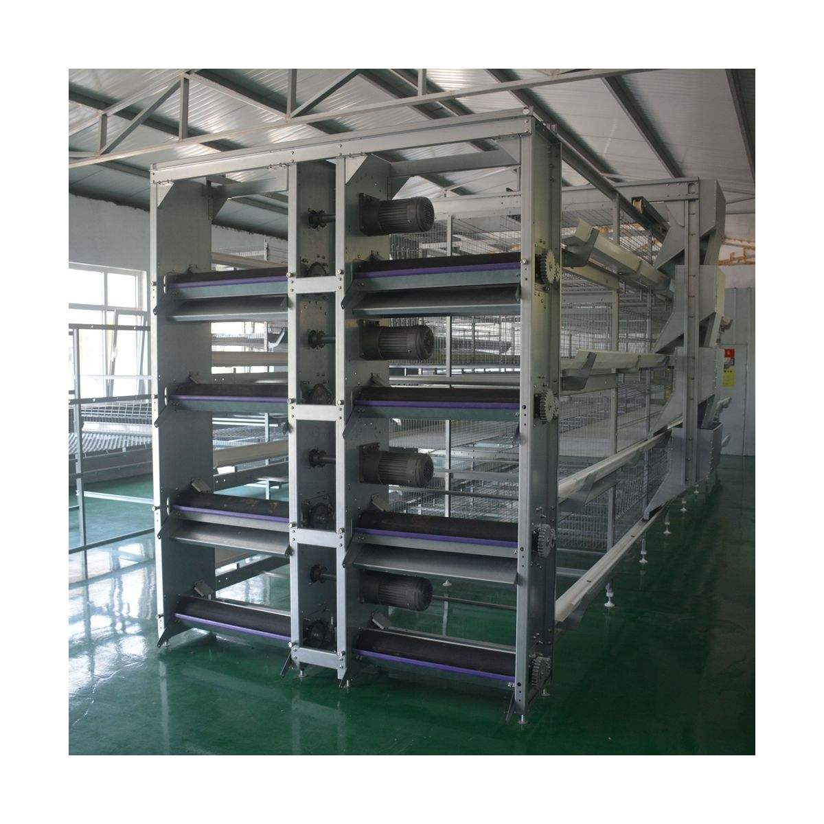 Jaula de pollo de granja de pollos de engorde tipo H con capacidad de 4 niveles