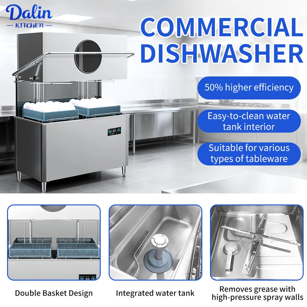 Smart Stainless Steel Restaurant Commercial Hood Type Dishwasher Machine Restaurant Dishwasher Dish Washer Restaurant - Dishwasher - foodmachtech