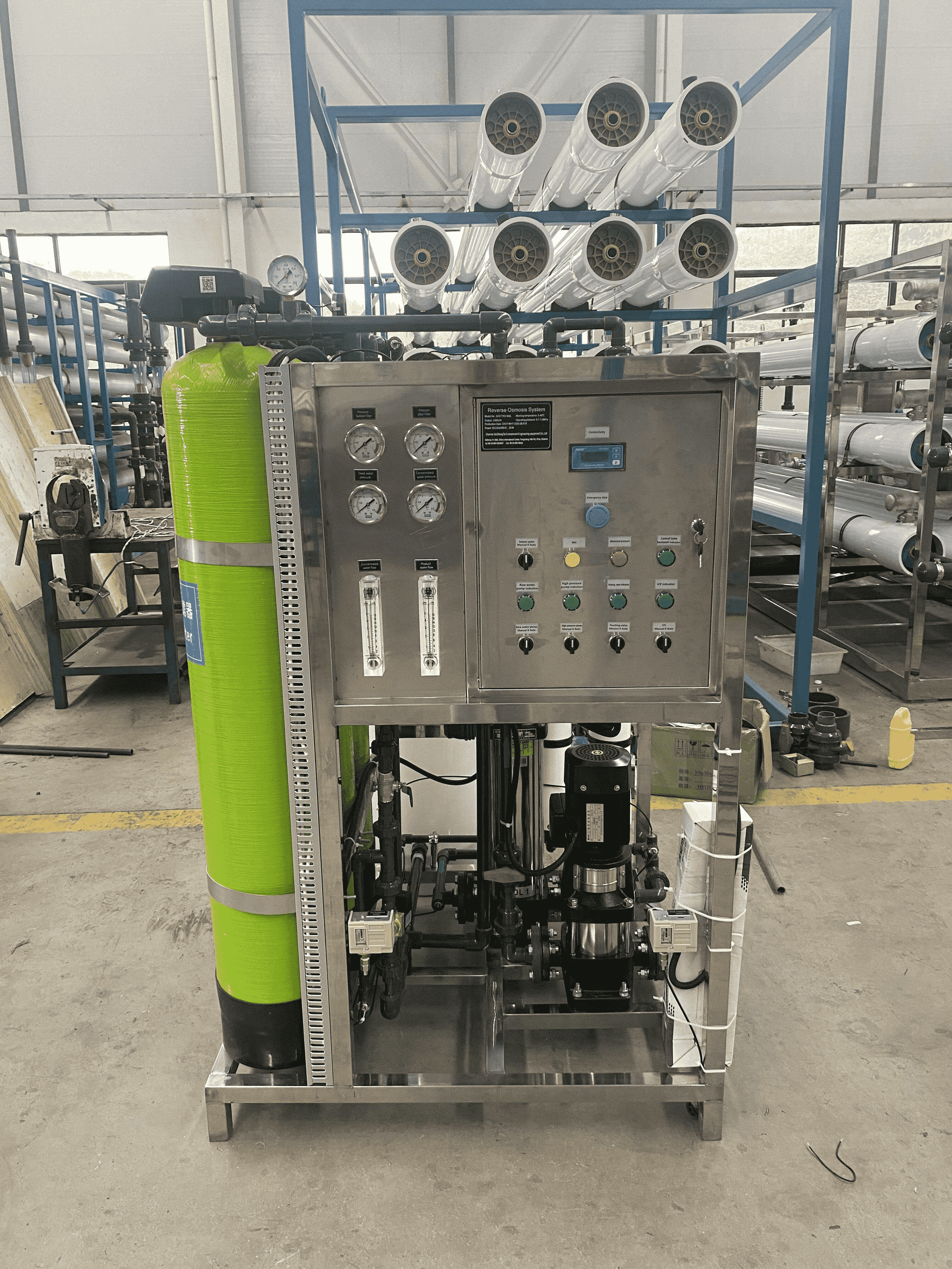 小型工業用浄水装置PLCモーター & ベアリング飲料水逆浸透500L/H用