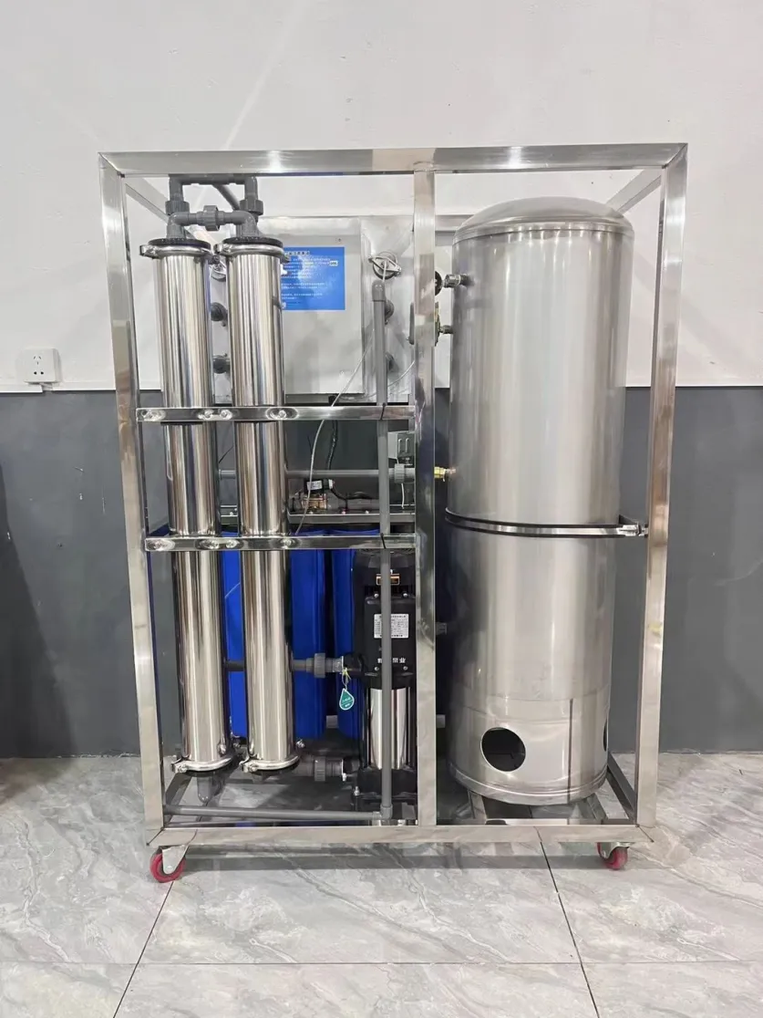 Integrated Small Scale Water Purifier 250 500 1000 LPH Reverse Osmosis System with Pure Water Storage Tank - Ro Reverse Osmosis Pure Water Machine - foodmachtech