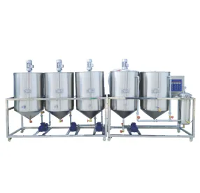 Máquina refinação óleo comestível alta eficiência Equipamento refinação girassol óleo soja