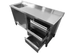 201/304 Stainless Steel Storage Cabinet with Sink and Drawers - Kitchen Cart - foodmachtech