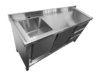 201/304 Stainless Steel Storage Cabinet with Sink and Drawers - Kitchen Cart - foodmachtech