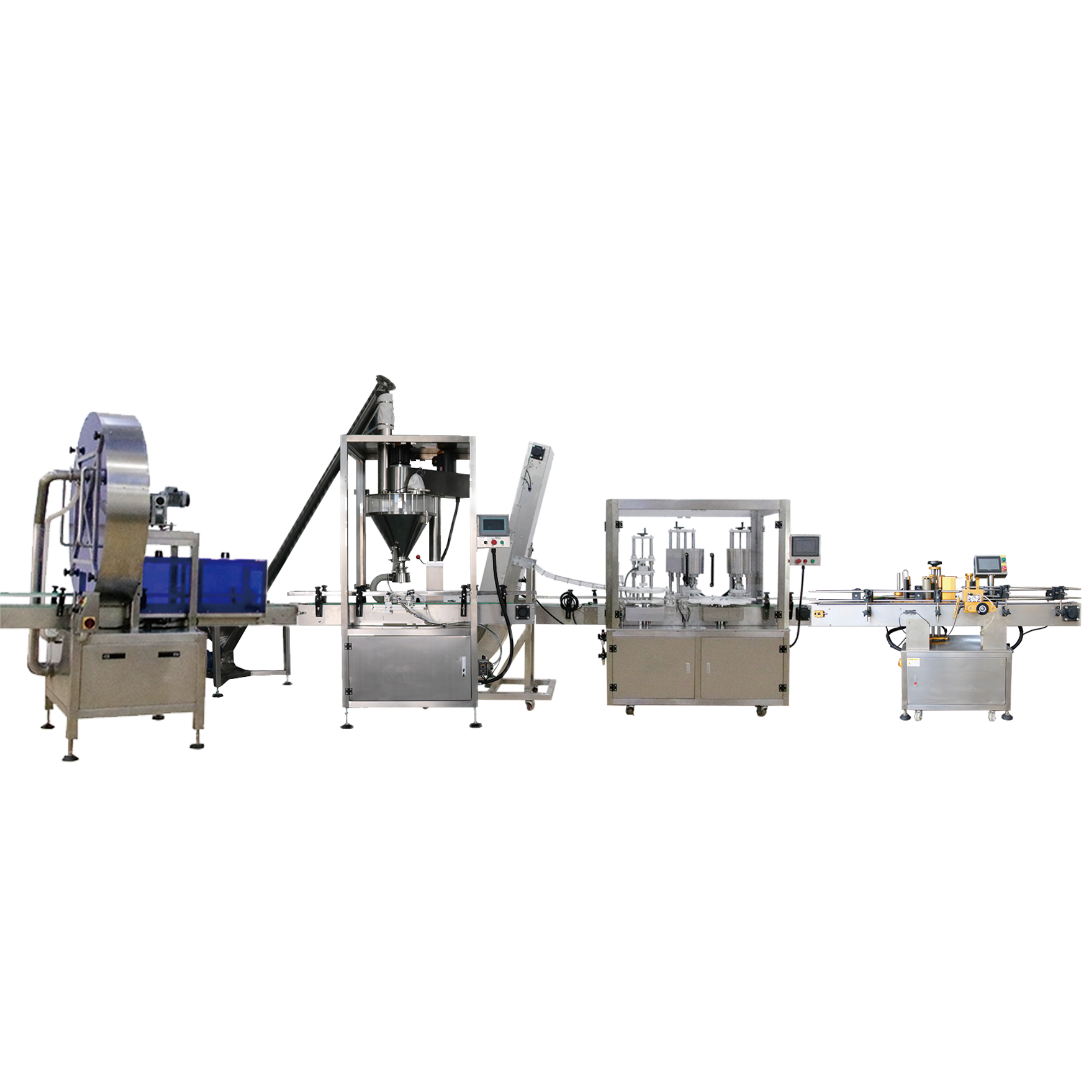 Botella de plástico automática máquina de llenado de embalaje proteína café especia polvo seco