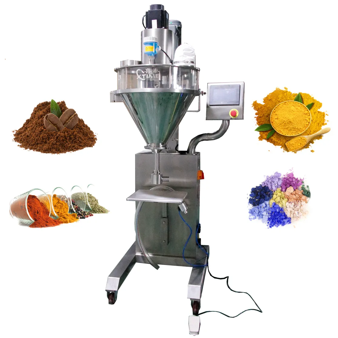 10-5000g Semi Automatico Farina per Il Lavaggio In Polvere Semi Automatica Auger Distributore di Riempimento a Secchi Dosatori per Imballaggio Bottiglietta - Macchina per il riempimento di latte in polvere - foodmachtech