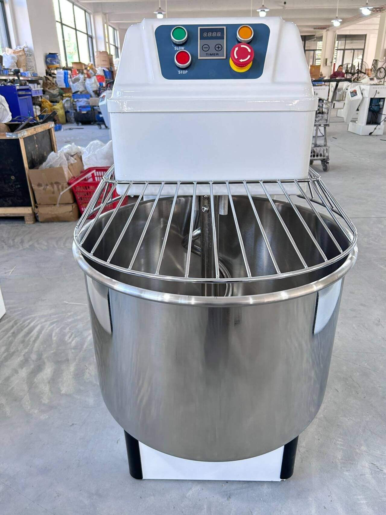 Linkrich kommerzielle 50 Liter 20kg elektrische Zweigeschwindigkeits-Edelstahl-Spiral-Teig-Mixer-Maschine für Bäckerei-Shop-Mehl
