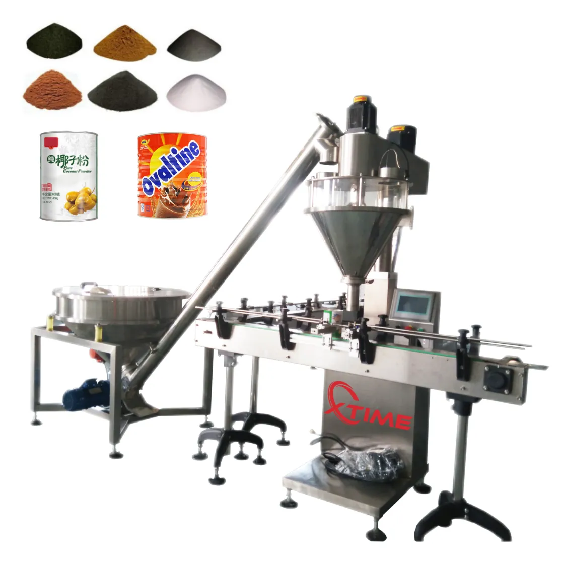 Voll automatische PET-Flaschen-Glas-Kaffeepulver-Gewürz-Schraube-Abfüll maschine Verpackungs-Produktions linie - Milchpulver-Füll maschine - foodmachtech