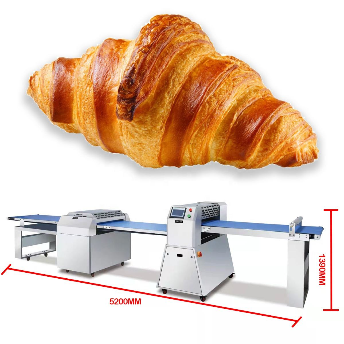 Yoslon totalmente automático reversible laminadora rodillo eléctrico croissant máquina masa Sheeter