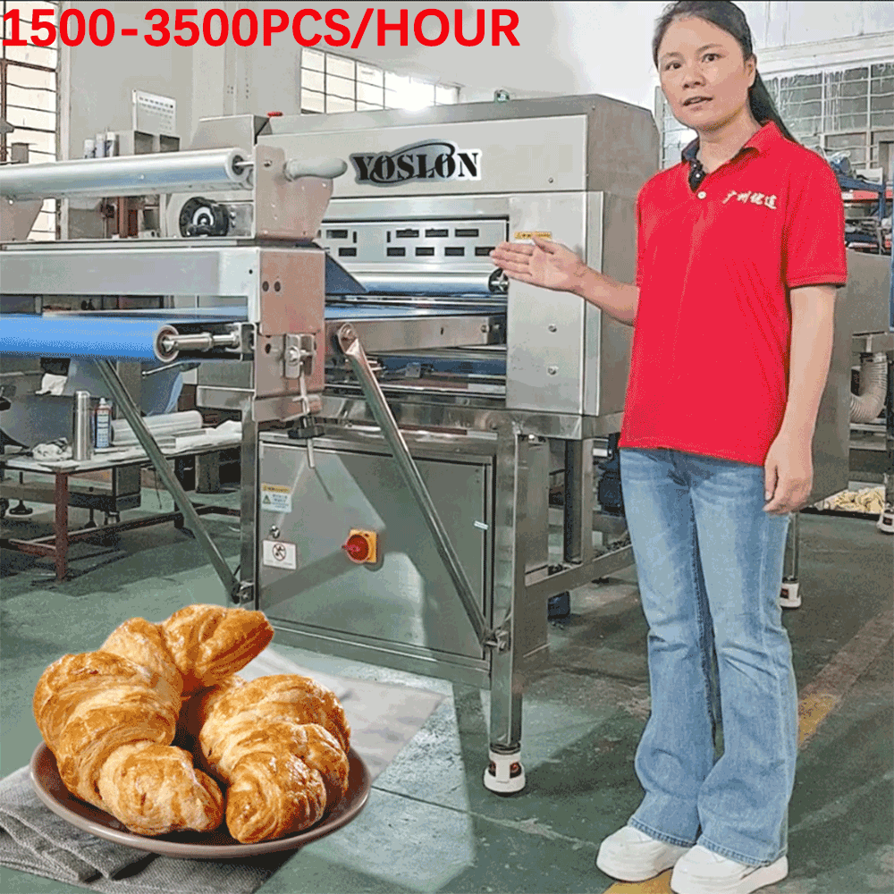 Croissant automático del equipo de Kruvasan Makinesi que moldea la máquina de la panadería 1500-3500 PCS/H Crossant que hace la cadena de producción