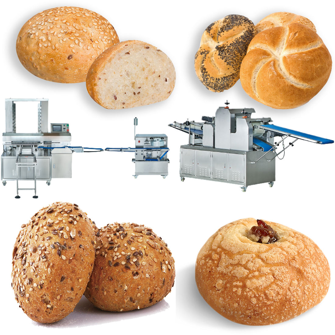 Yoslon fabricación de alta calidad automática eléctrica pan línea de producción comercial máquina de pan redondo
