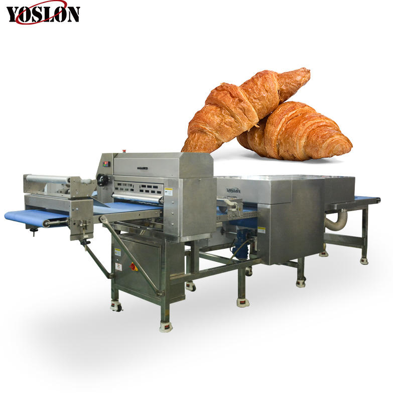 Línea de producción de croissant Yoslot 30-80g1500-3000pcs/hora gran capacidad automática línea de producción de croissant/C