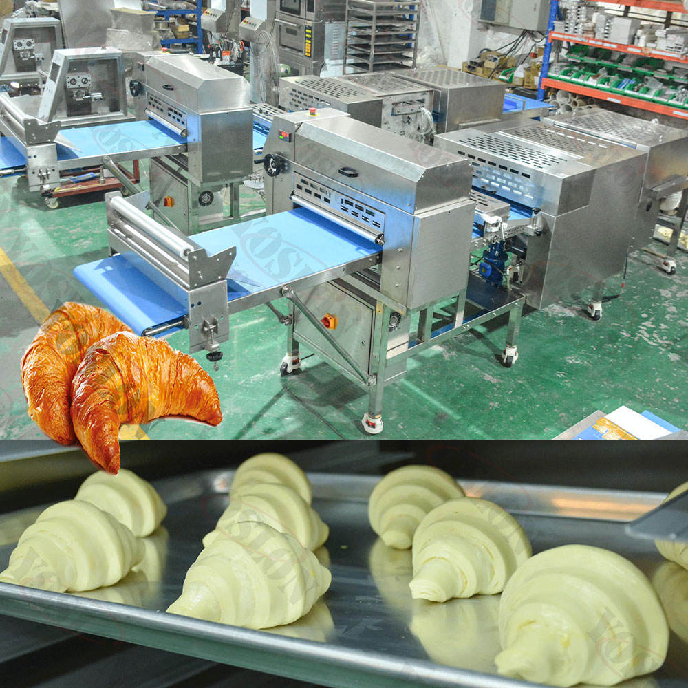 Línea de producción de croissant para hornear croissant que hace líneas de máquinas de panadería
