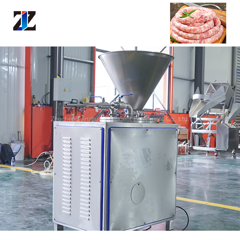 เครื่องบรรจุไส้กรอกอัตโนมัติเต็มรูปแบบไส้กรอกสแตนเลสฟิลเลอร์กระเทียมไส้กรอกไฮดรอลิ Stuffer