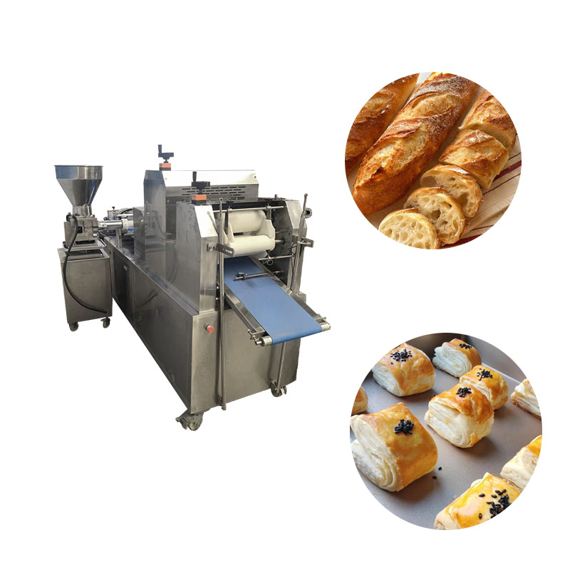 Compacto automático de láminas de pasta, llenado y formación de línea de producción para la fábrica de panadería y pastelería